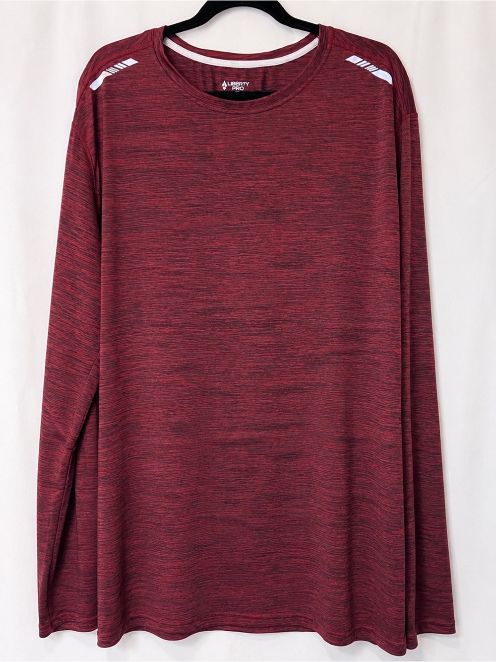 Liberty Pro 3XL Performance Athletic Long Sleeve Shirt Burgundy Activewear